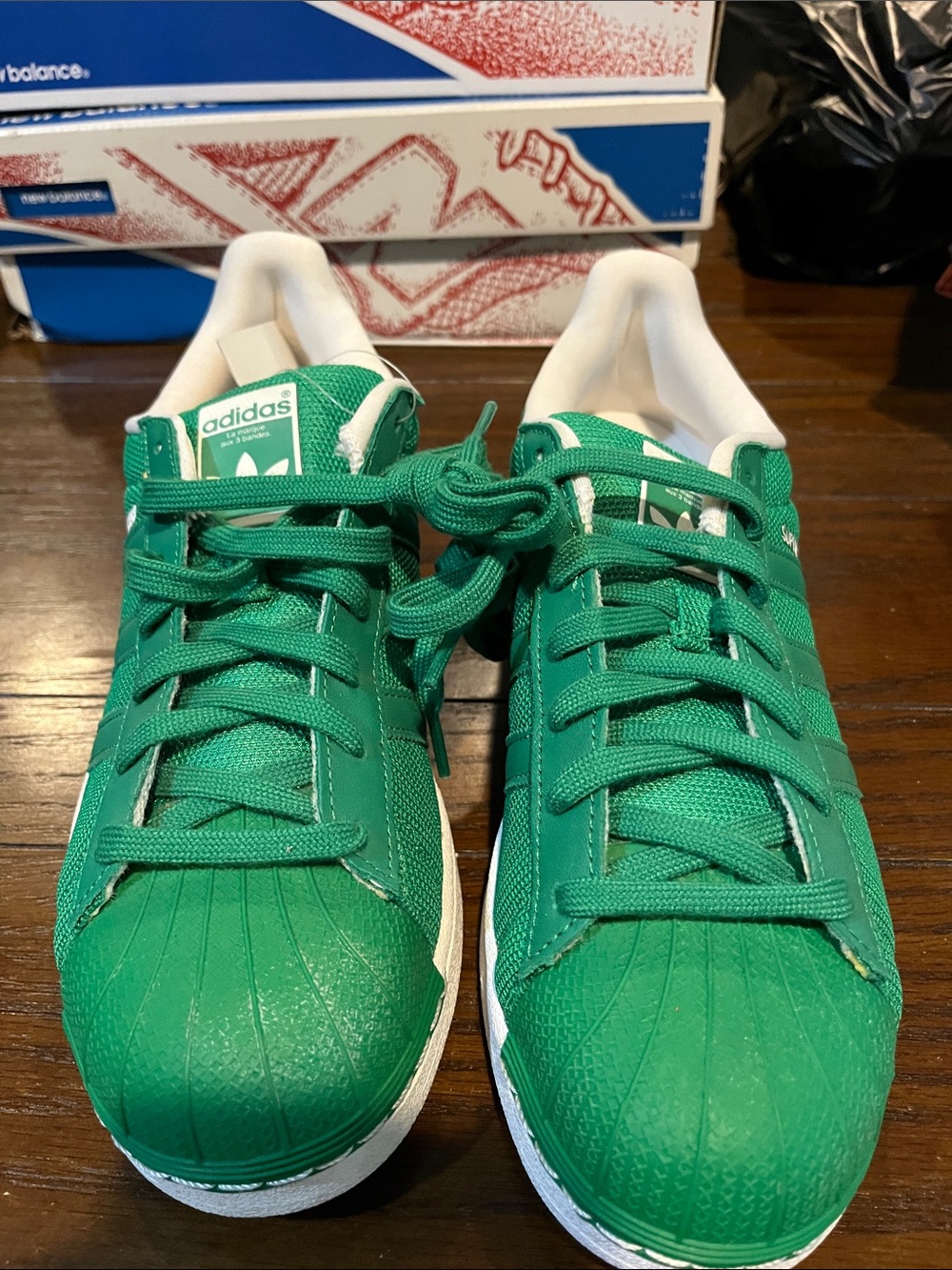 adidas Kids Green Classic Superstar Sneakers